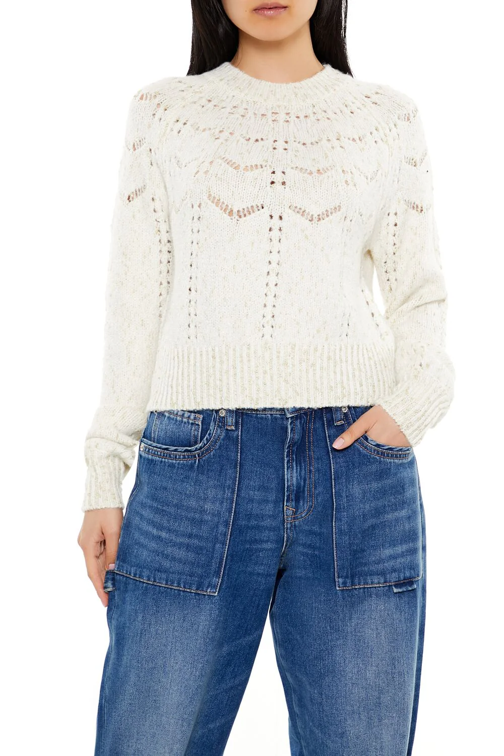 Metallic Pointelle Sweater - Image 6