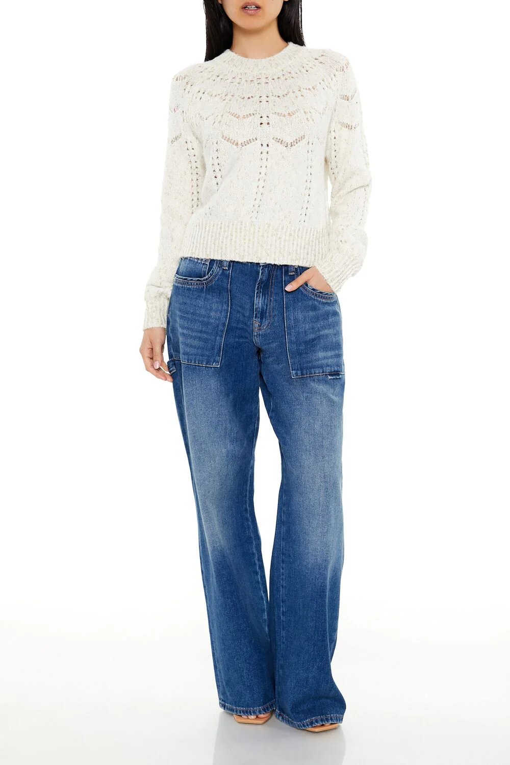 Metallic Pointelle Sweater - Image 7