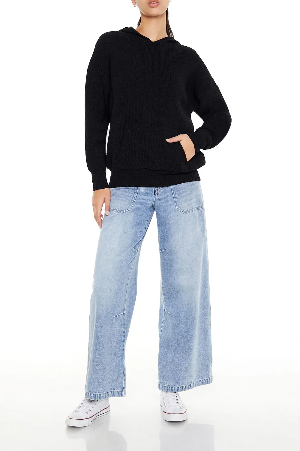 Hooded Drop-Sleeve Sweater - Image 2
