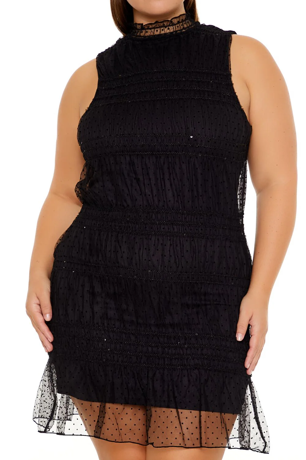 Plus Size Swiss Dot Mini Dress - Image 5