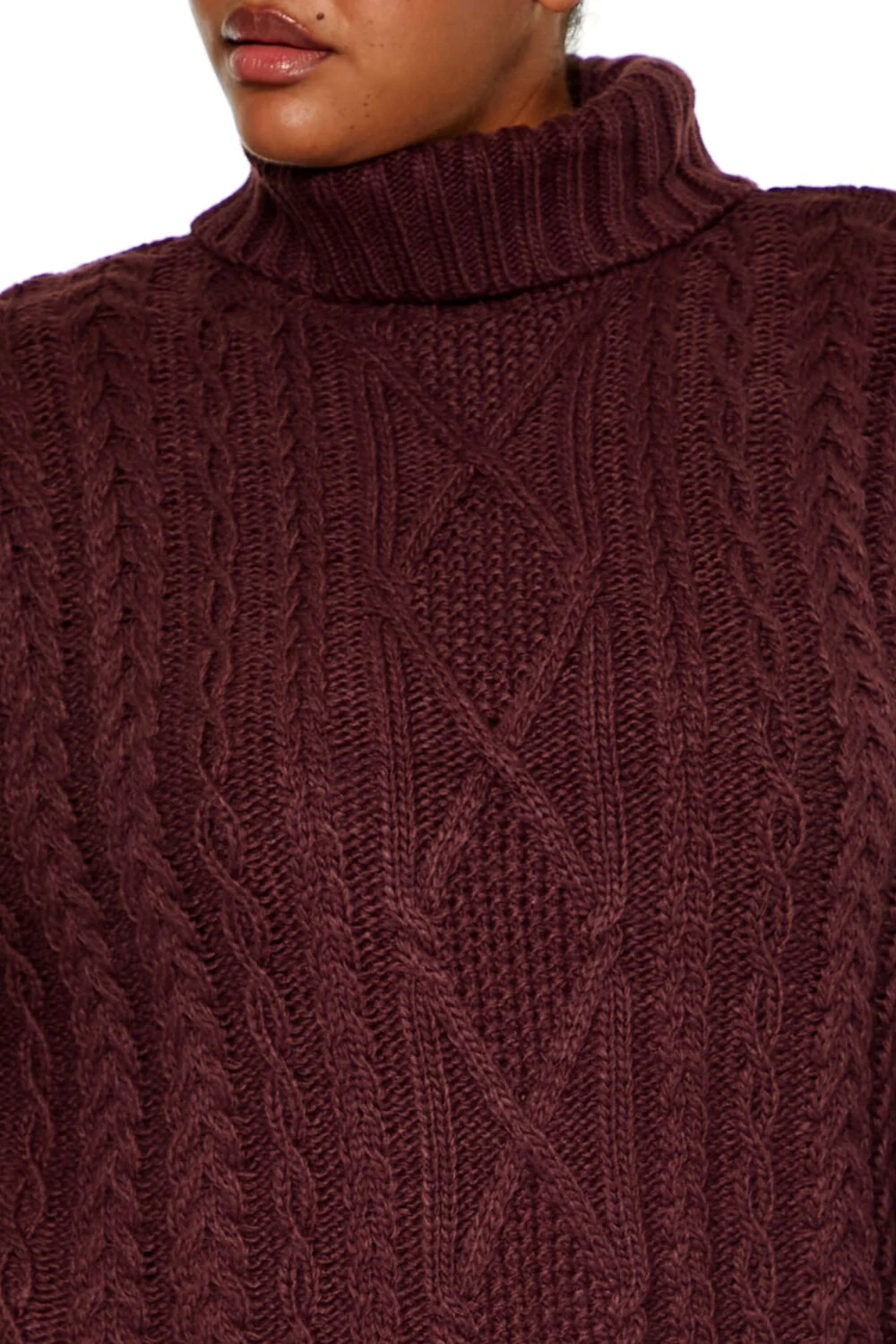 Plus Size Turtleneck Mini Sweater Dress - Image 10