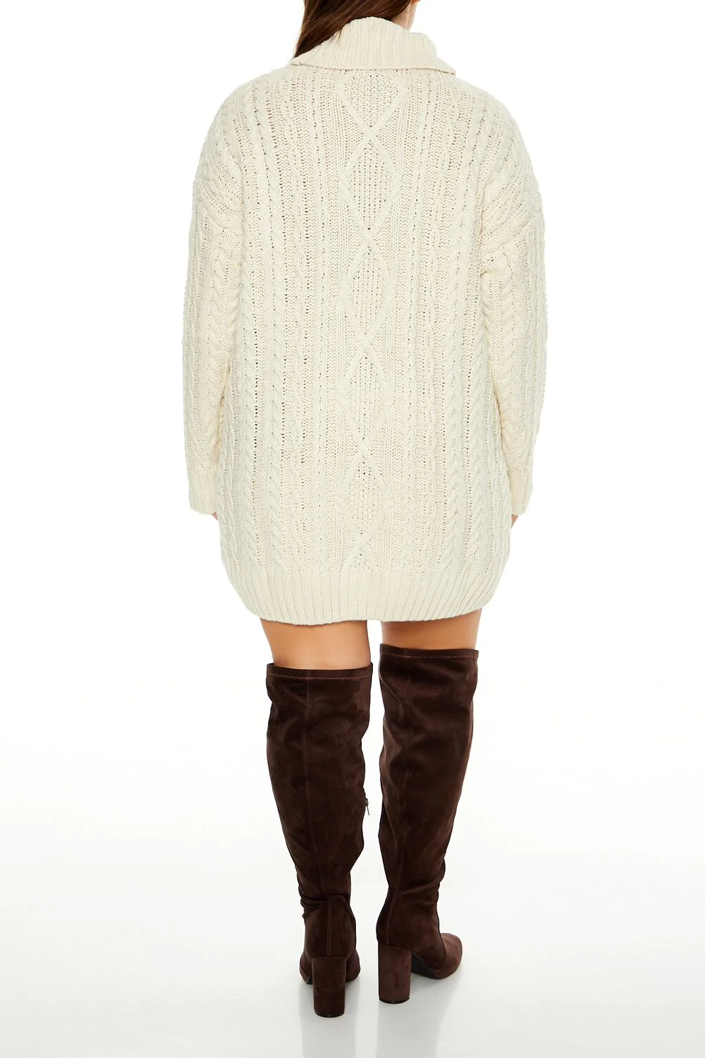 Plus Size Turtleneck Mini Sweater Dress - Image 4