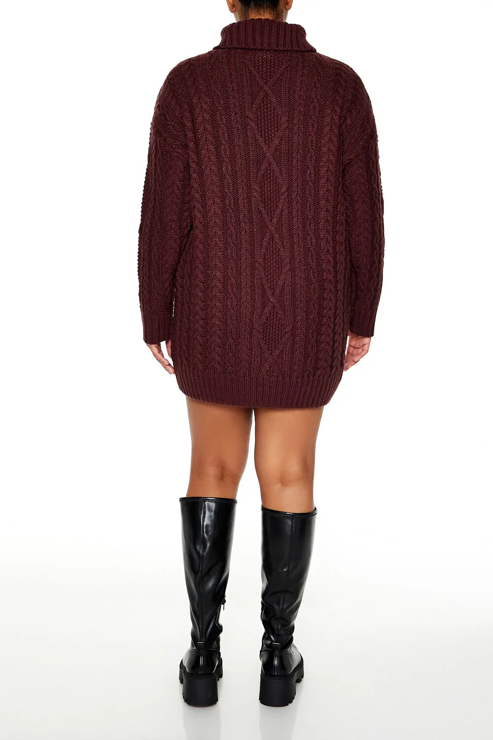 Plus Size Turtleneck Mini Sweater Dress - Image 9