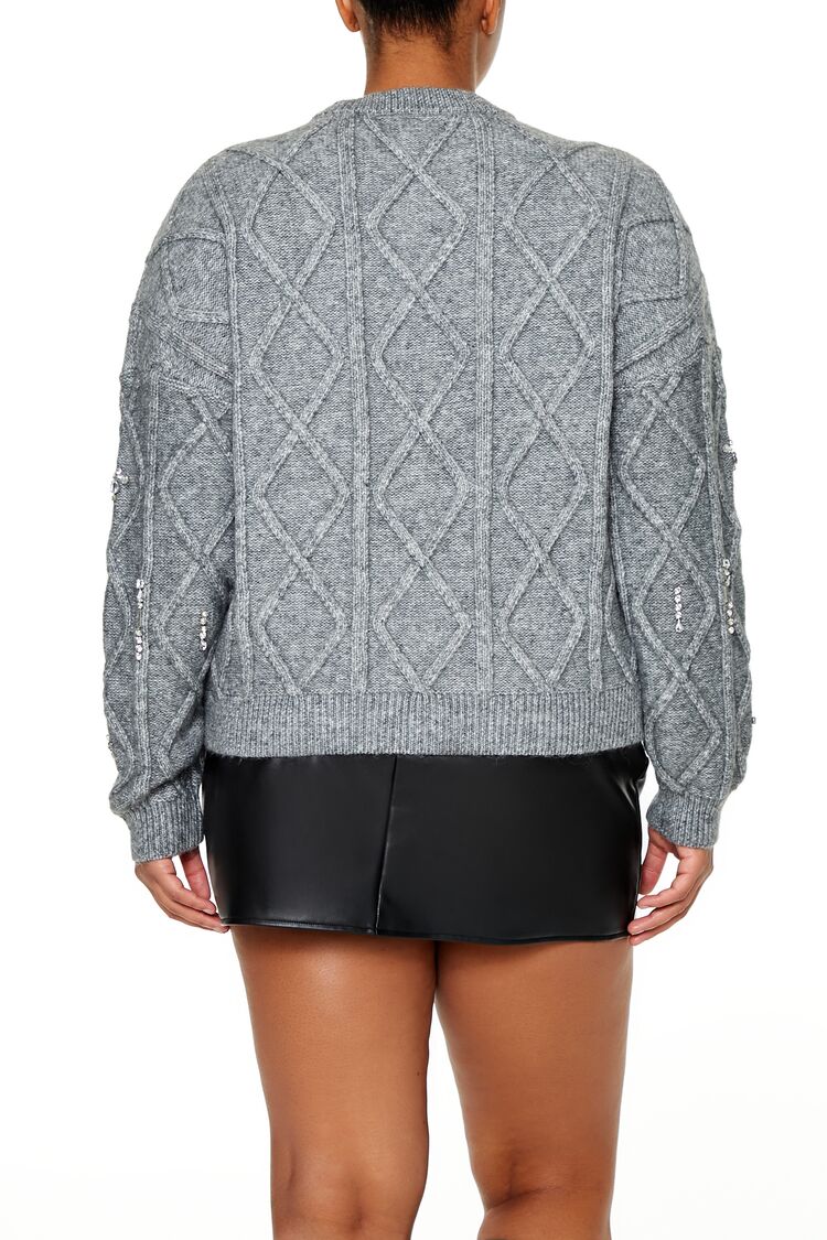 Plus Size Faux Gem Sweater - Image 5