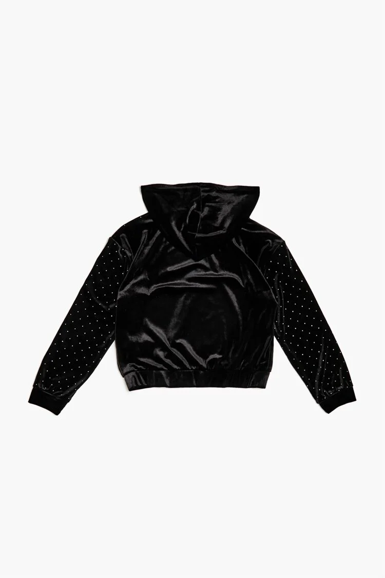 Girls Rhinestone Zip-Up Hoodie (Kids) - Image 2