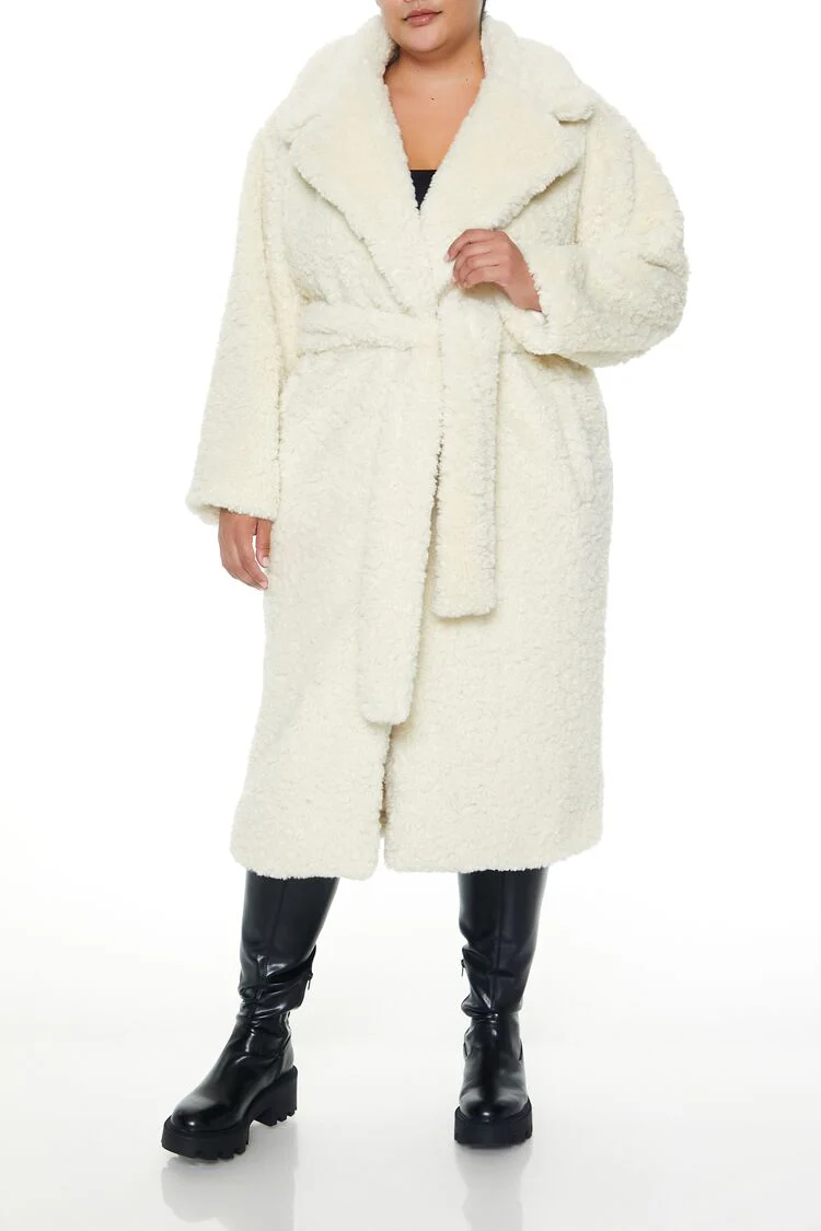 Plus Size Faux Shearling Coat - Image 2