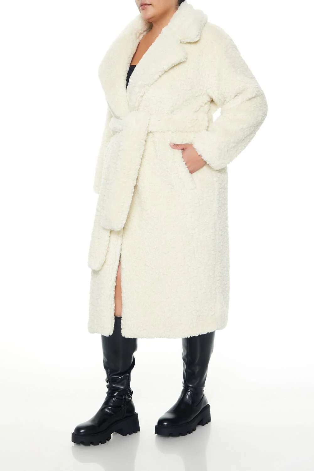 Plus Size Faux Shearling Coat - Image 3