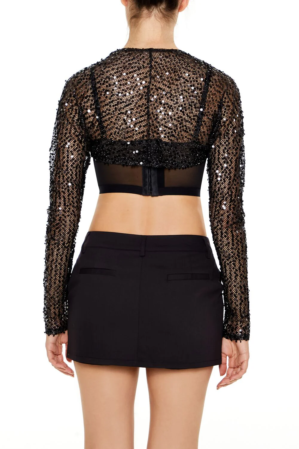 Sequin Mesh Shrug Sweater - Image 5