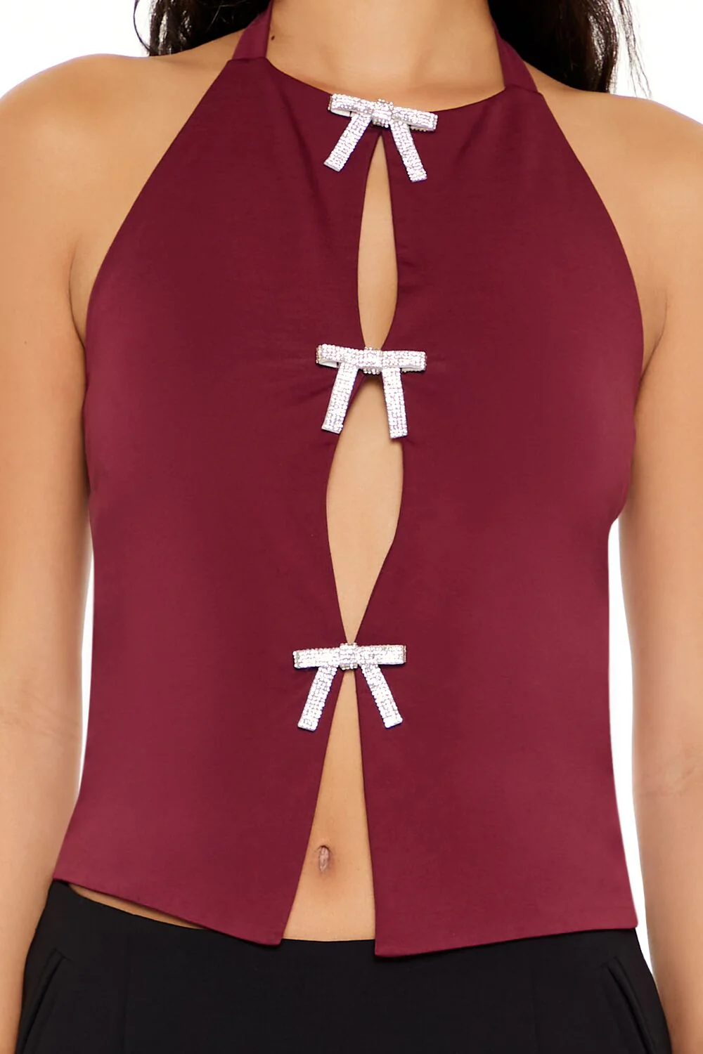 Metallic Bow Halter Top - Image 10