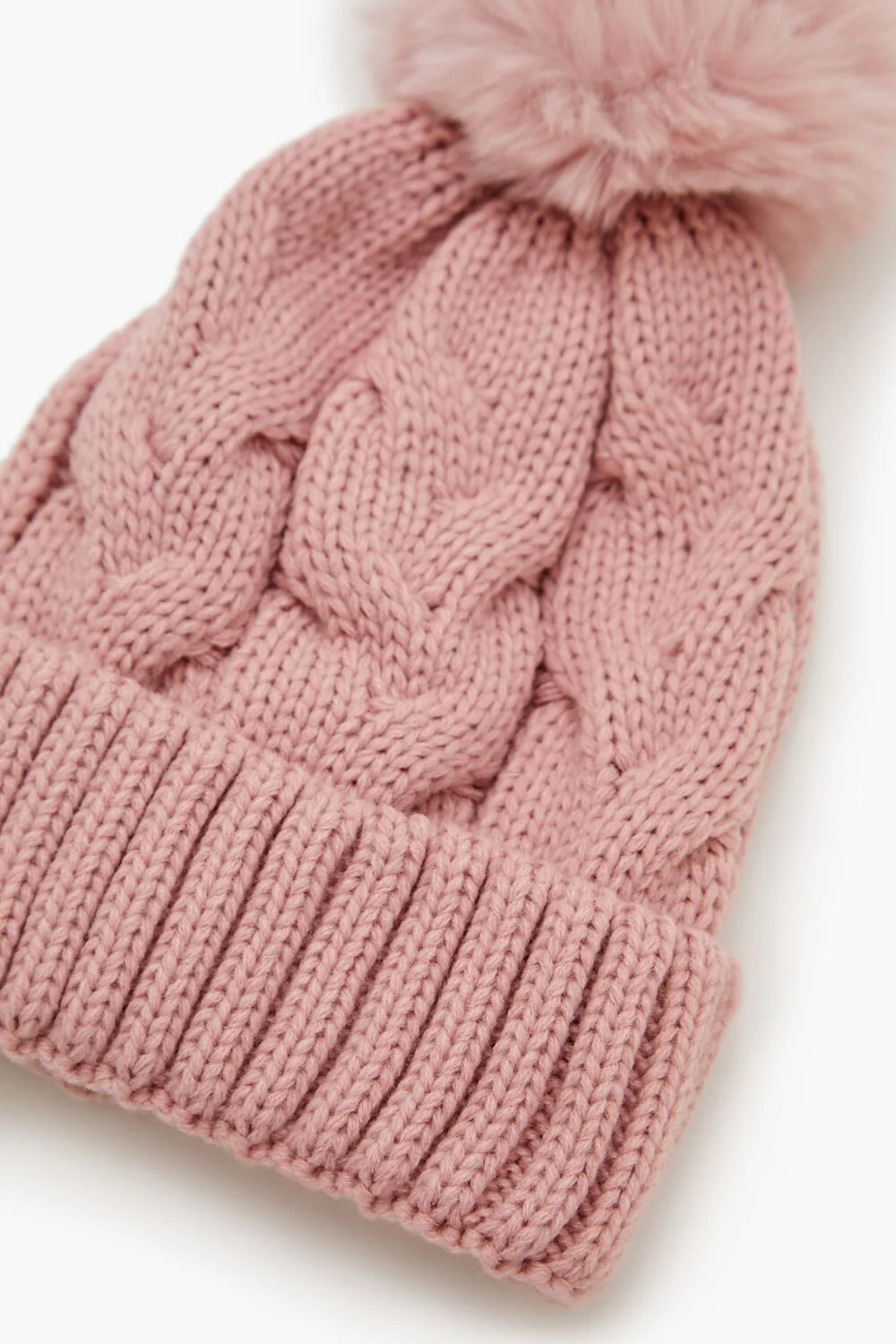 Pom Pom Cable Knit Beanie - Image 7