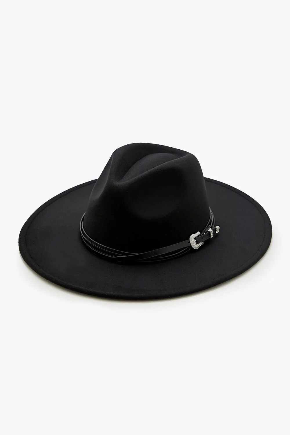 Etched Faux Leather-Trim Fedora - Image 2