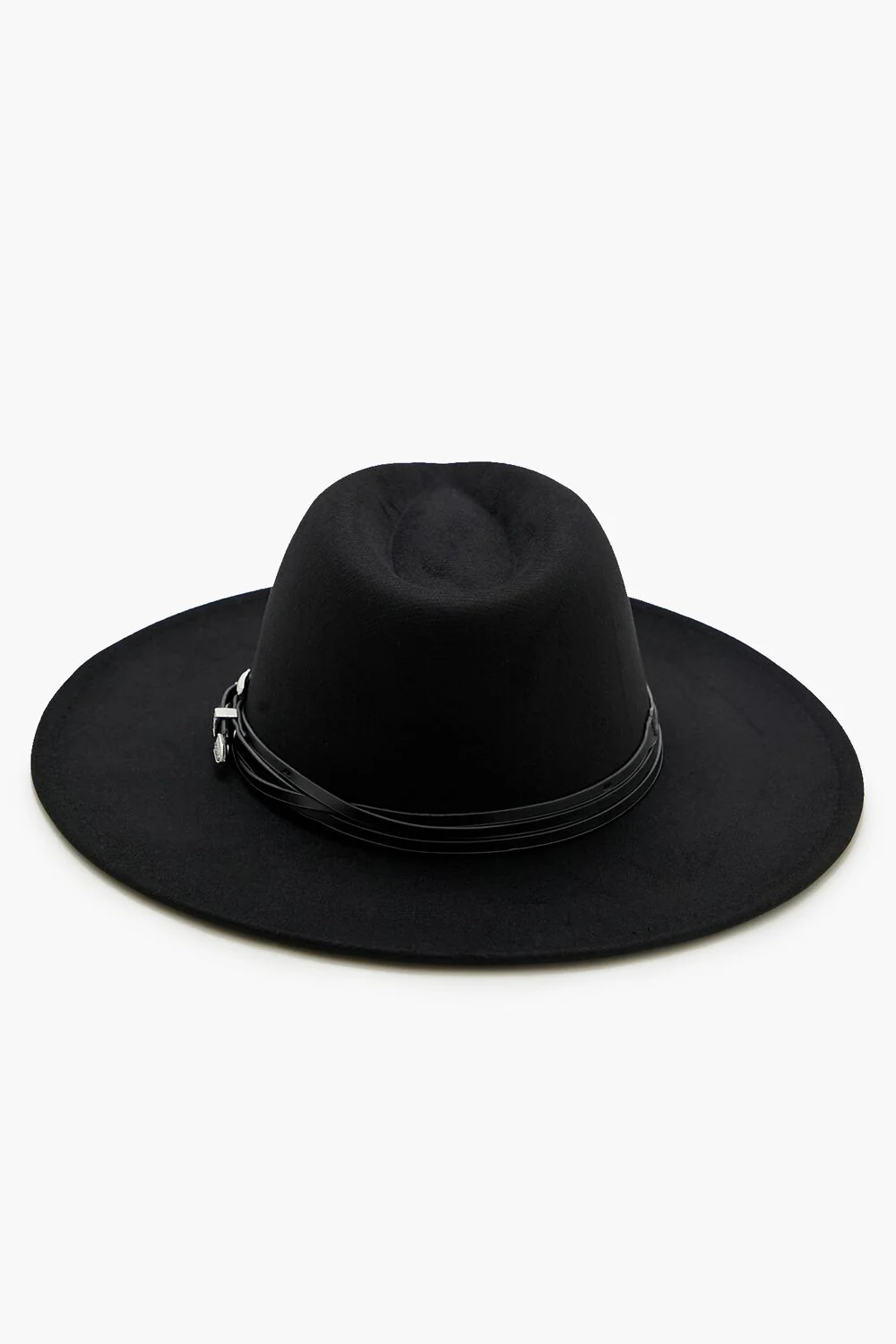 Etched Faux Leather-Trim Fedora - Image 4