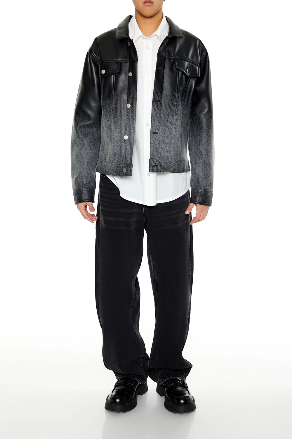 Ombre Faux Leather Moto Jacket - Image 2