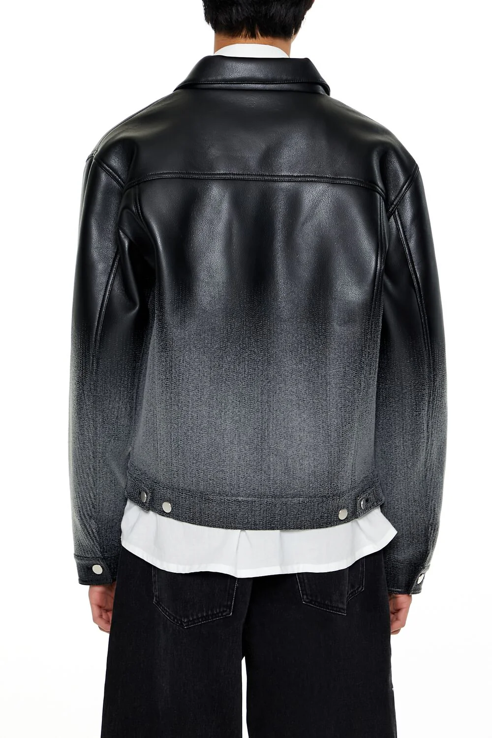 Ombre Faux Leather Moto Jacket - Image 5