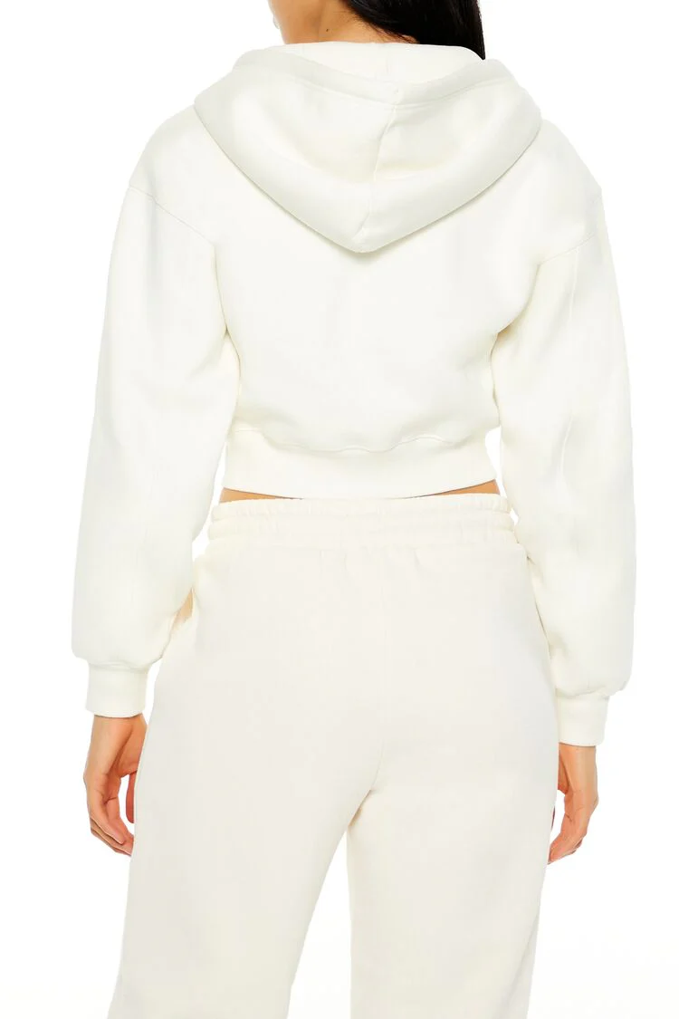 Cropped Fleece Zip-Up Hoodie - Image 10
