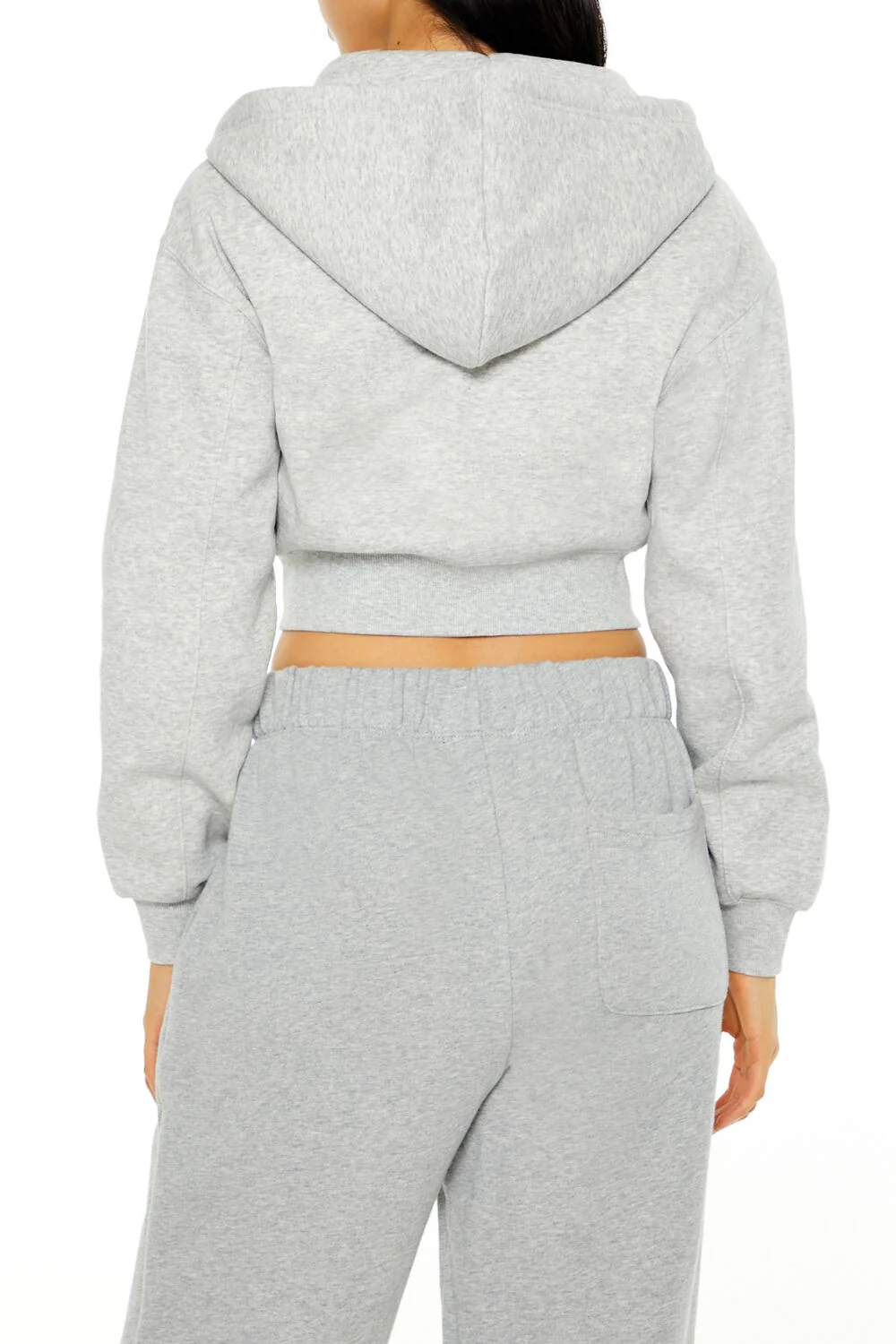 Cropped Fleece Zip-Up Hoodie - Image 16