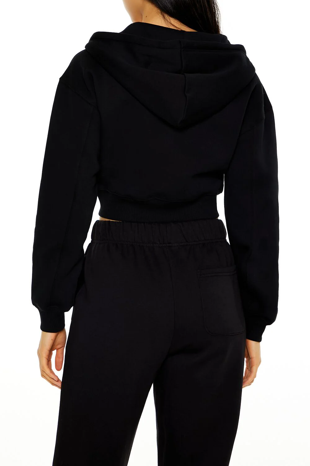 Cropped Fleece Zip-Up Hoodie - Image 5