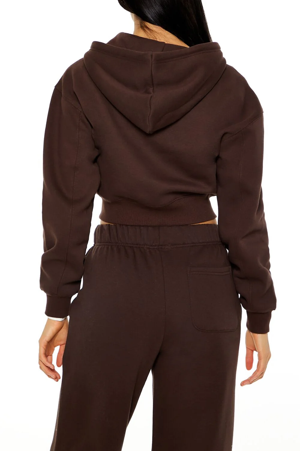 Cropped Fleece Zip-Up Hoodie - Image 5