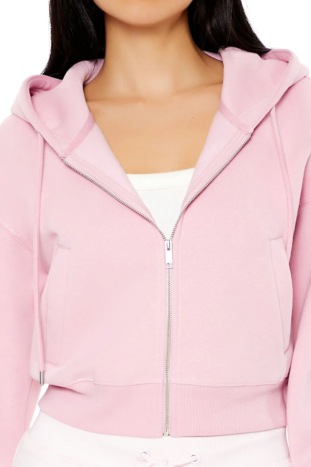 Fleece Drop-Sleeve Zip-Up Hoodie - Image 3