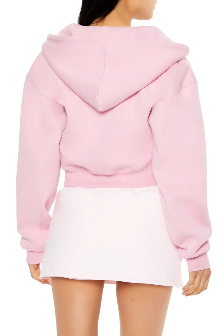 Fleece Drop-Sleeve Zip-Up Hoodie - Image 5