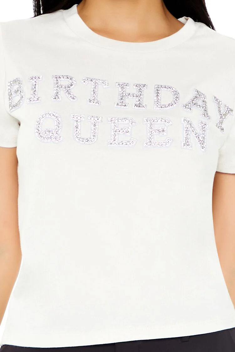 Rhinestone Birthday Queen Tee - Image 3