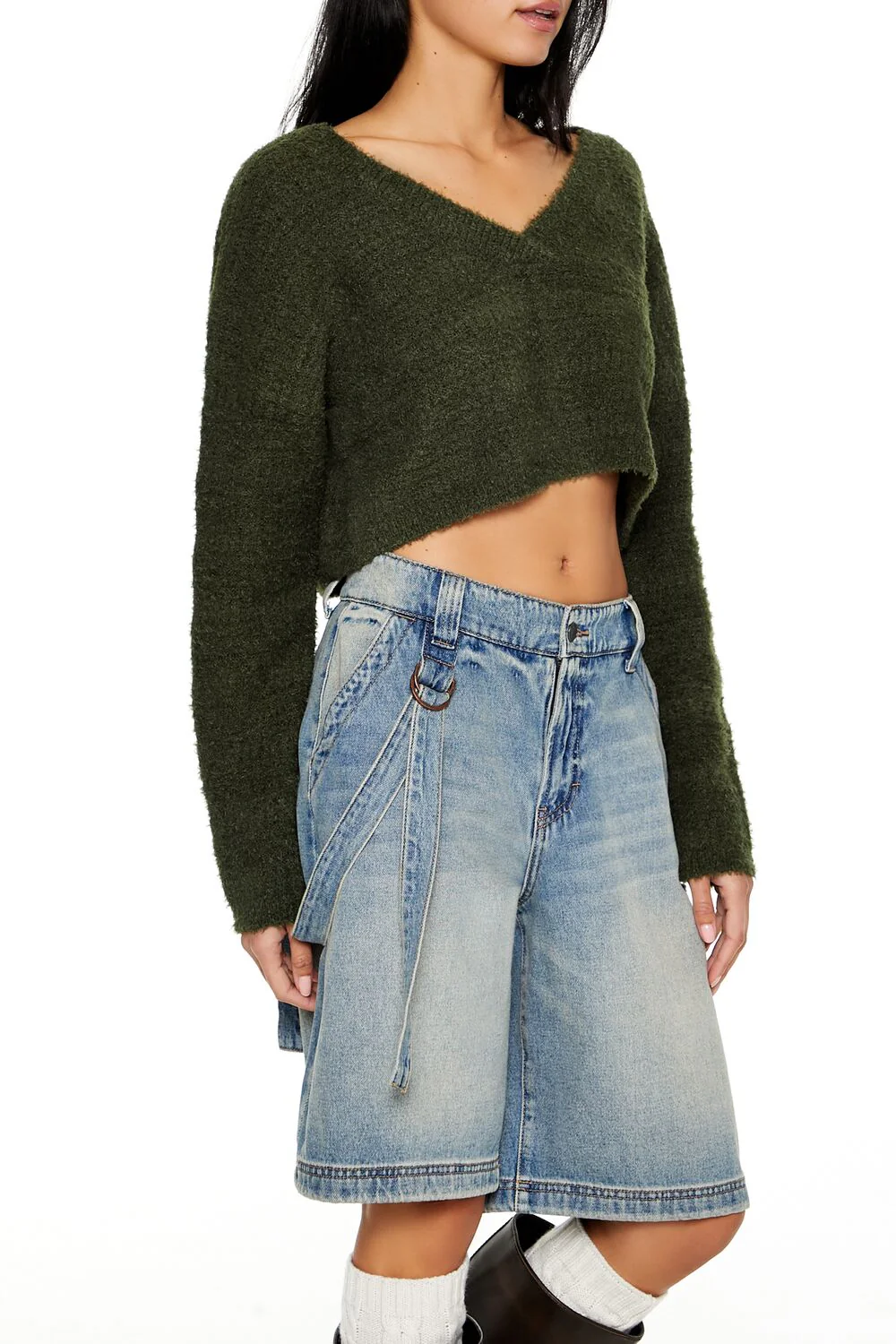 Crossover Mock Wrap Sweater - Image 14