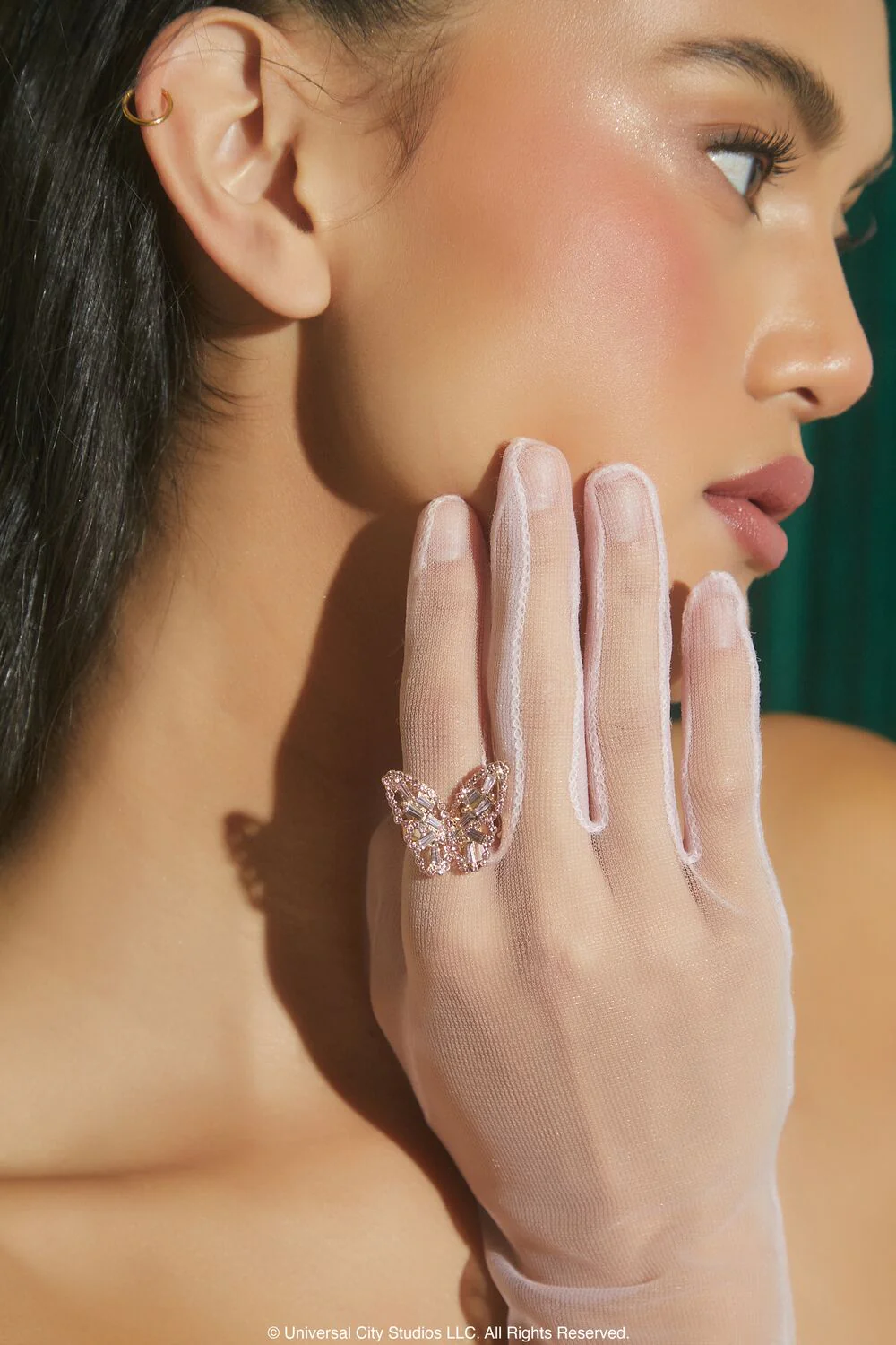 Wicked Faux Gem Butterfly Ring - Image 2
