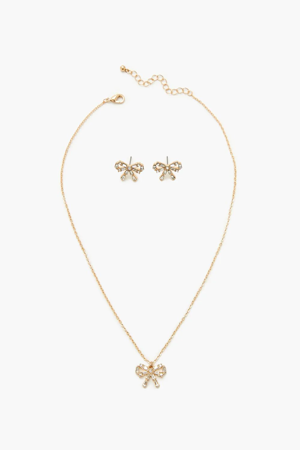 Bow Necklace & Stud Earrings Set - Image 7