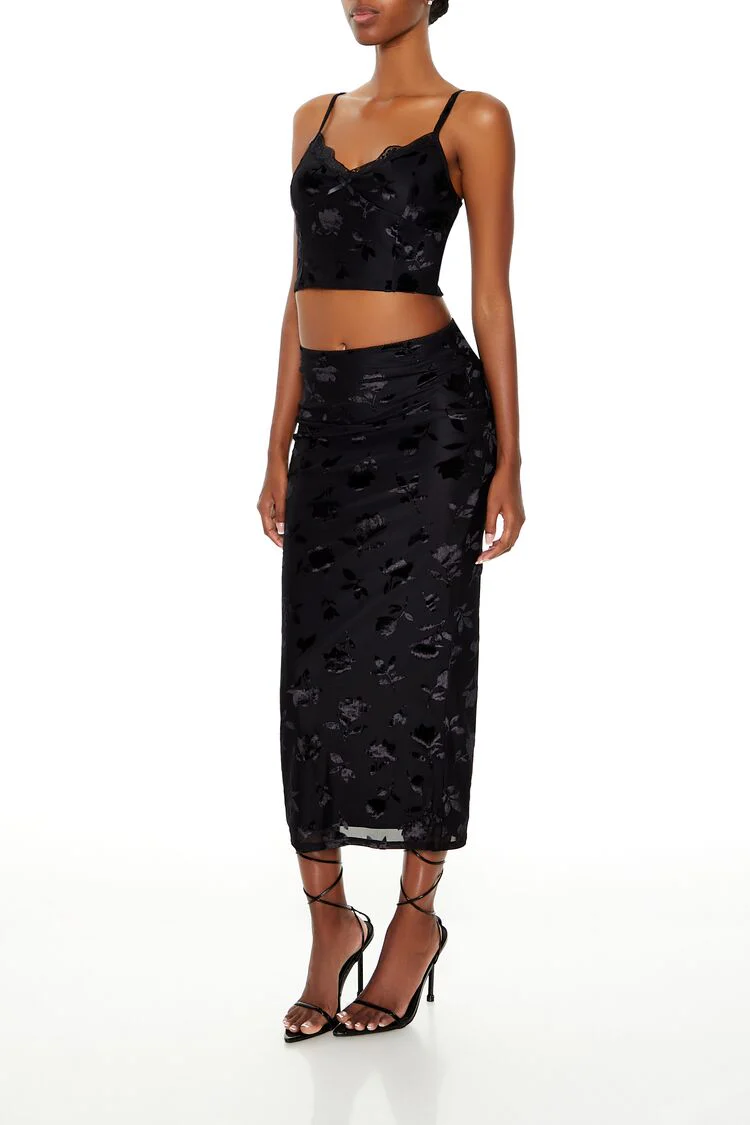Metallic Burnout Cami & Skirt Set - Image 3