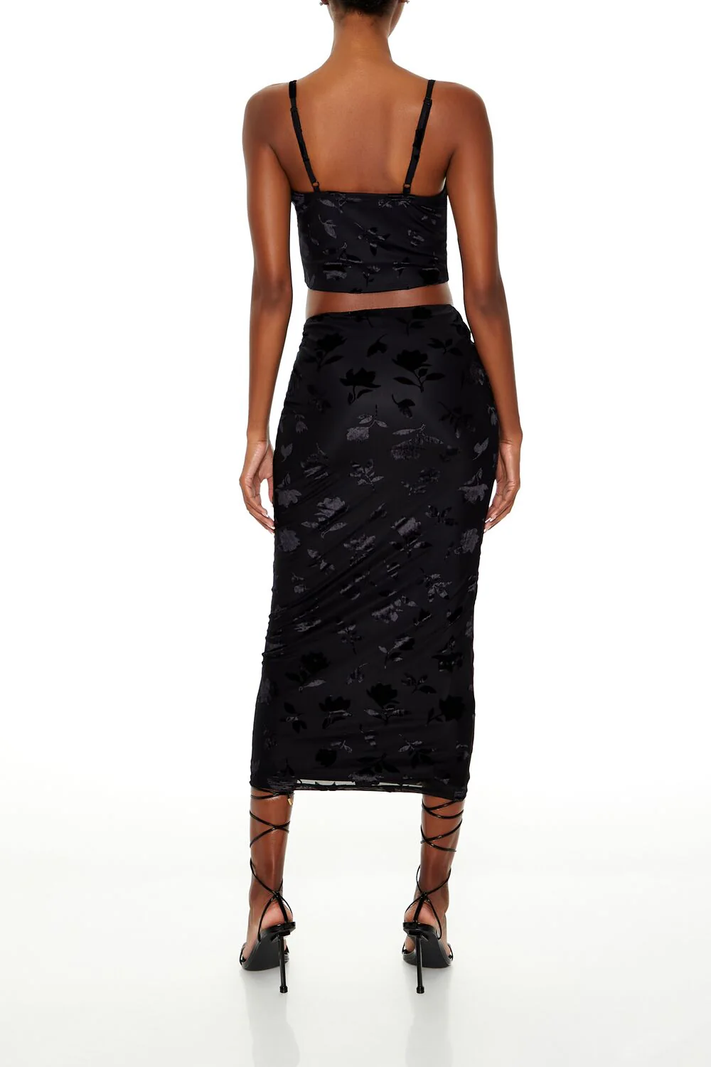 Metallic Burnout Cami & Skirt Set - Image 4