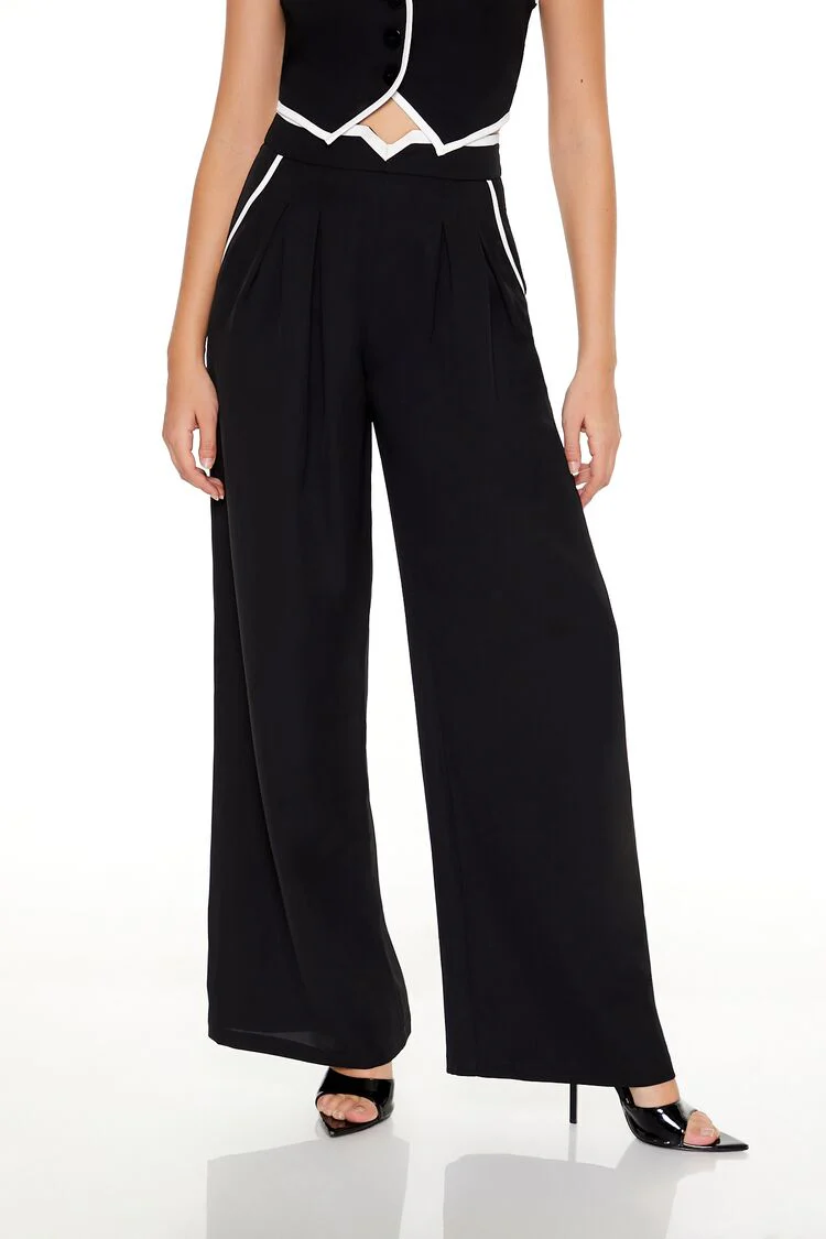 Two-Tone Vest & High-Rise Pants Set - Image 3