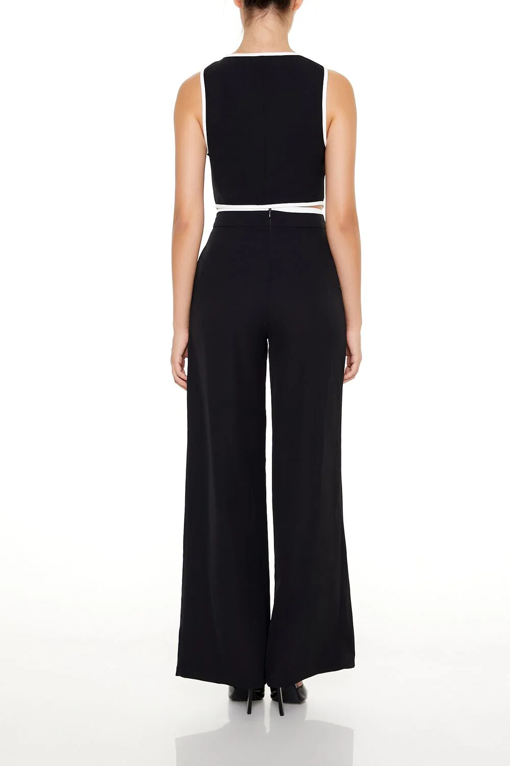 Two-Tone Vest & High-Rise Pants Set - Image 5