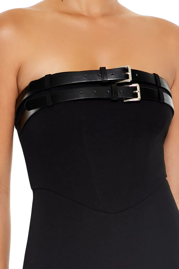 Buckled Strapless Jumpsuit - Image 5