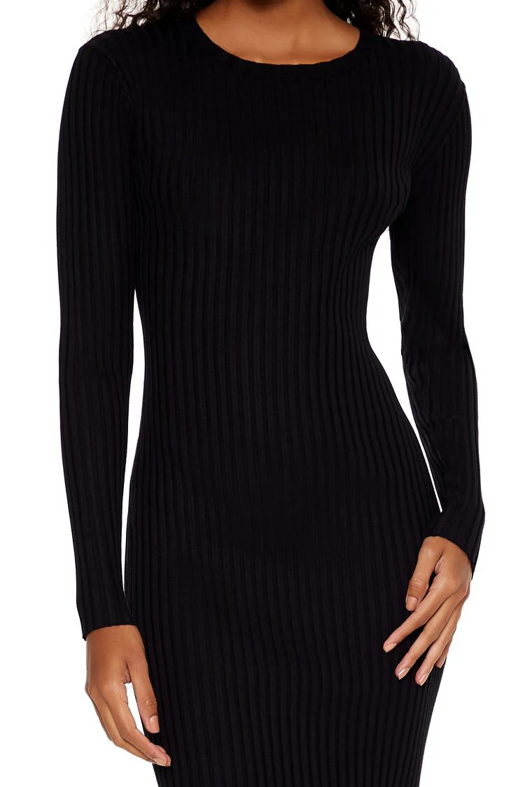 Bodycon Midi Sweater Dress - Image 5