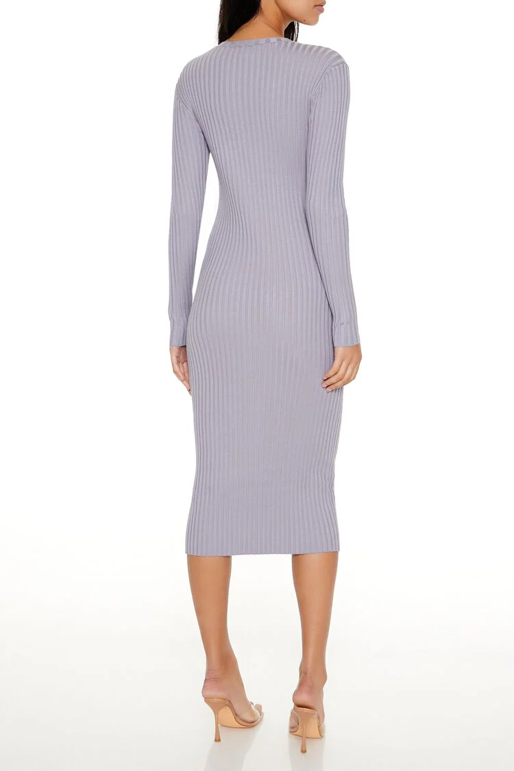 Bodycon Midi Sweater Dress - Image 9