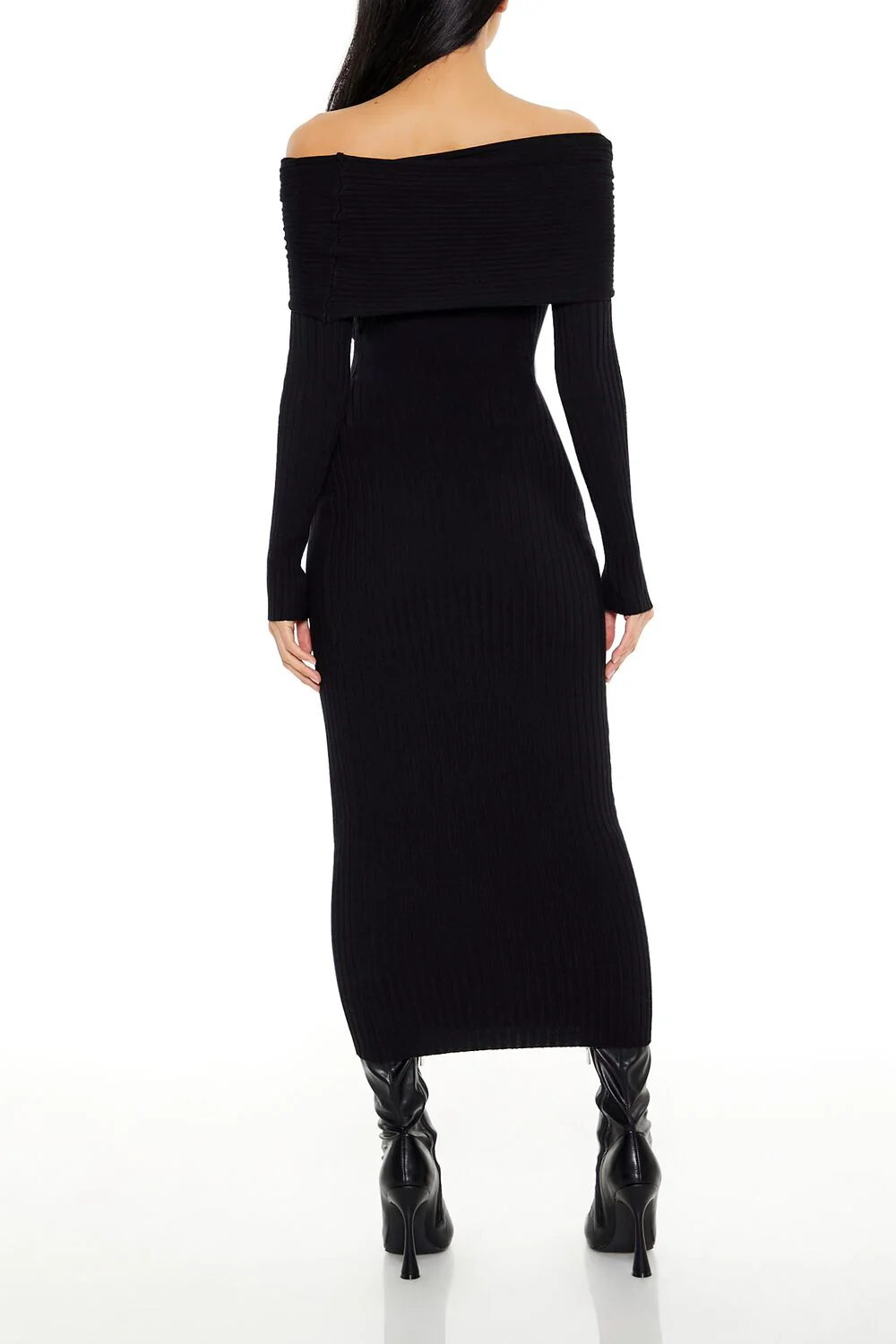 Off-the-Shoulder Midi Sweater Dress - Image 4
