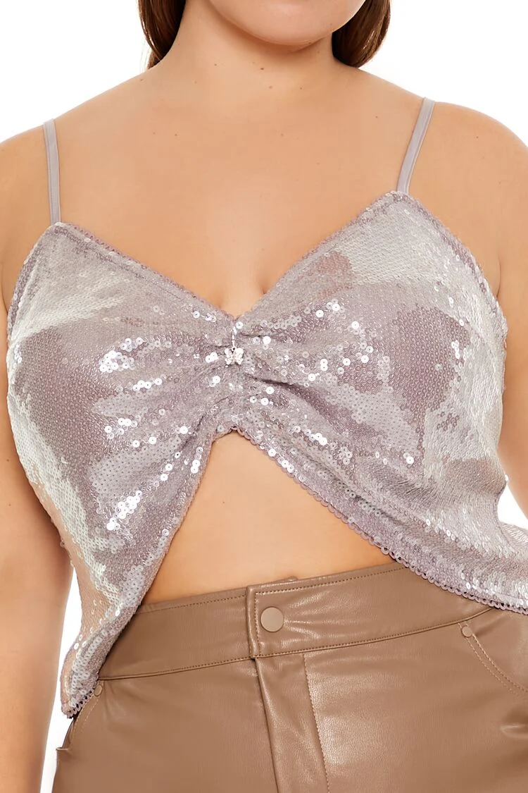 Plus Size Sequin Cropped Cami - Image 3