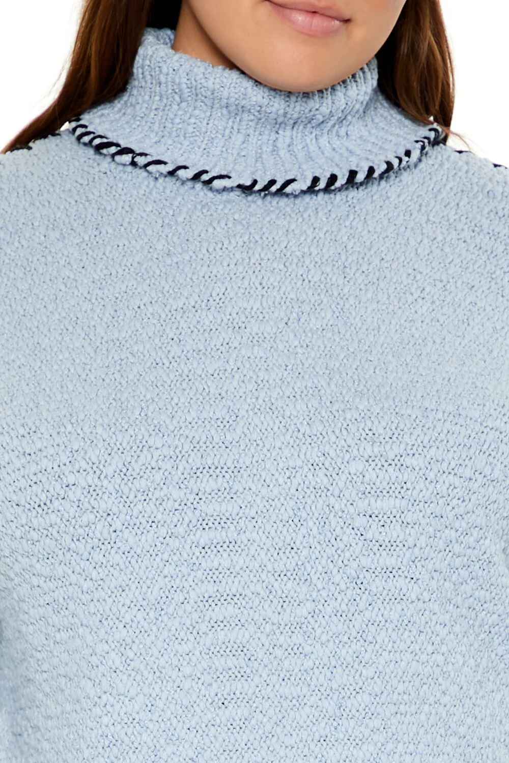 Plus Size Whipstitched Turtleneck Sweater - Image 3