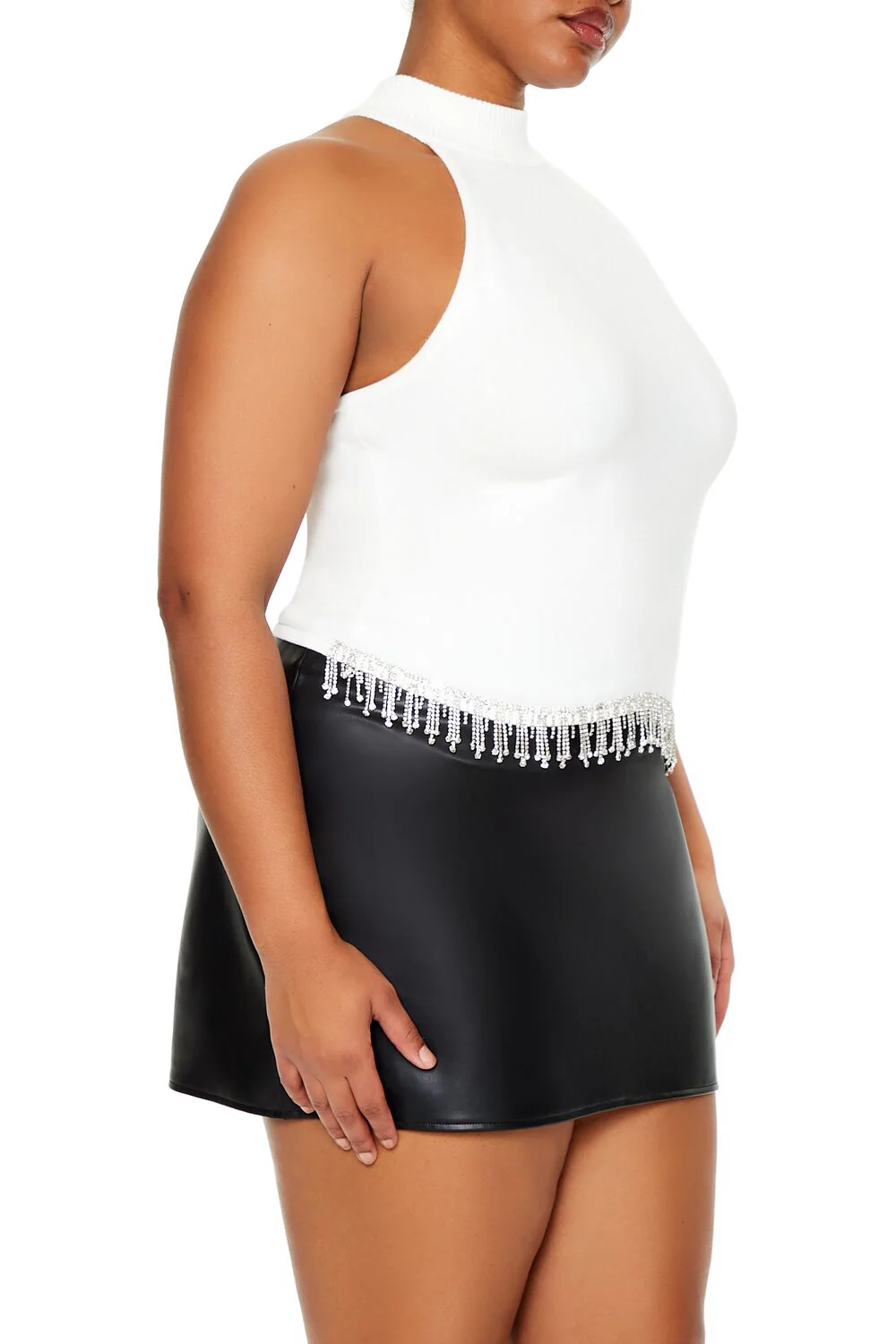Plus Size Rhinestone-Trim Tank Top - Image 4