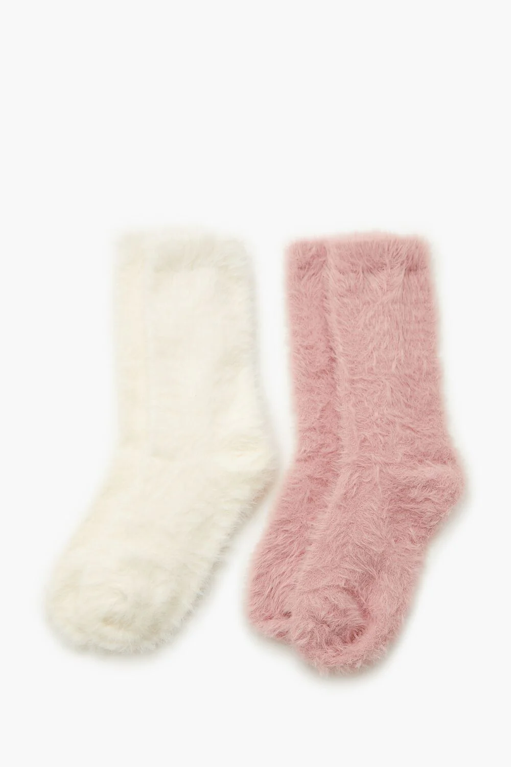 Fuzzy Knit Crew Socks - 2 pack - Image 2