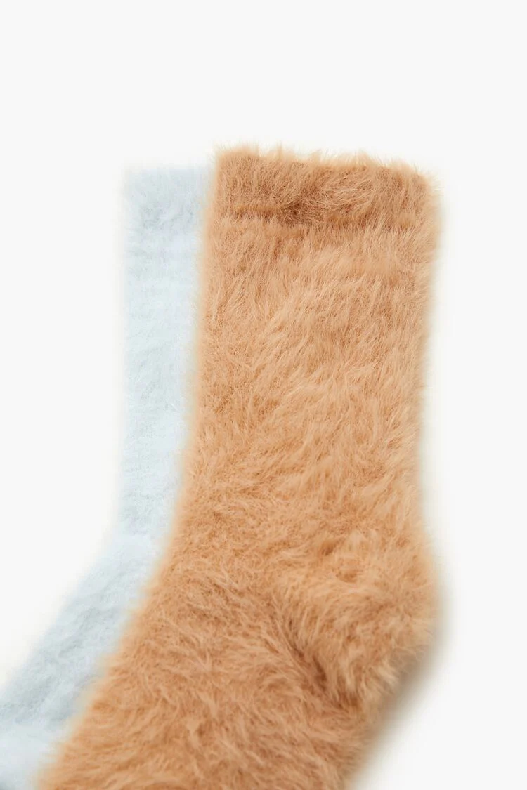 Fuzzy Knit Crew Socks - 2 pack - Image 6