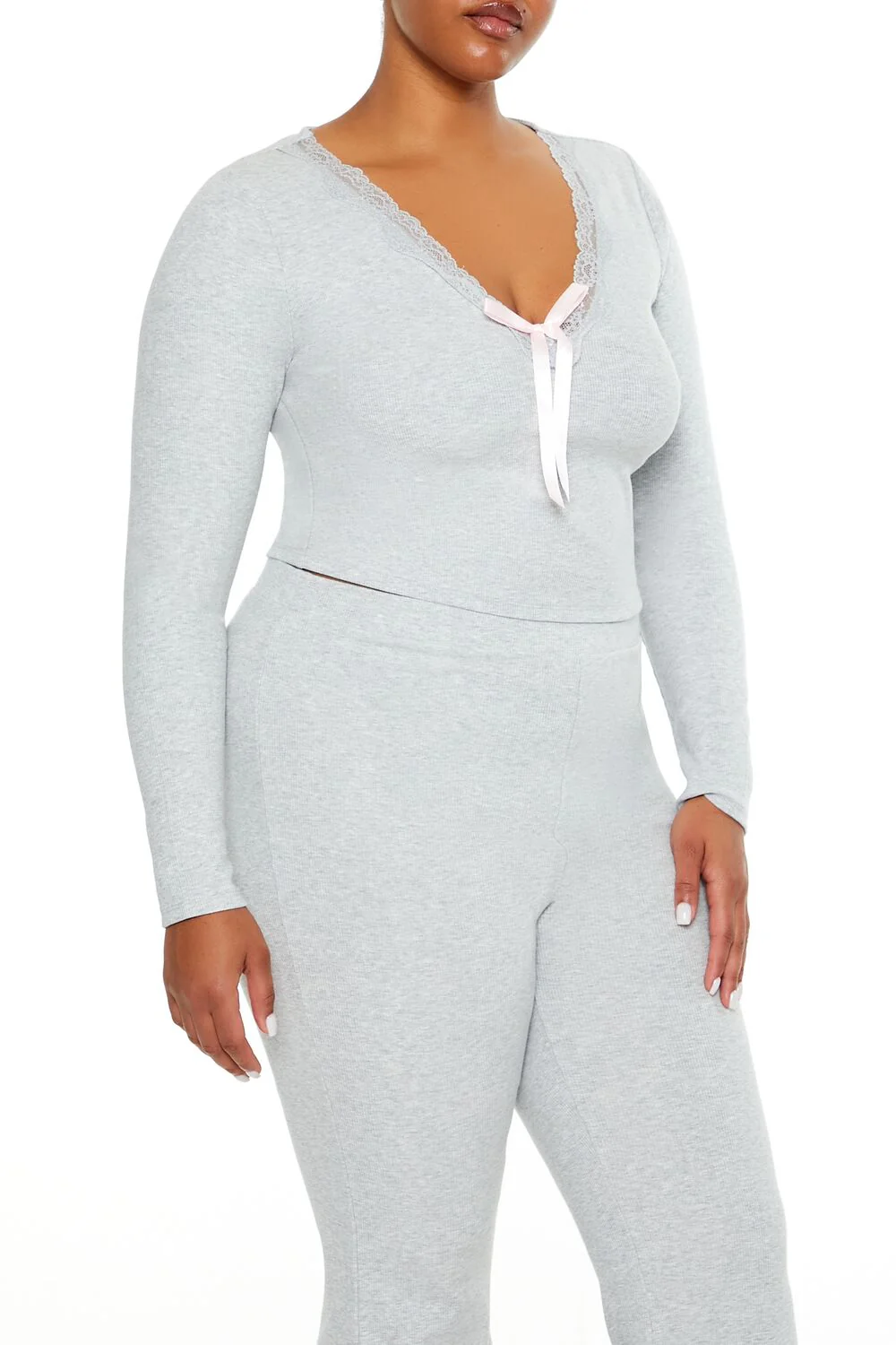 Plus Size Lace-Trim Crop Top - Image 4