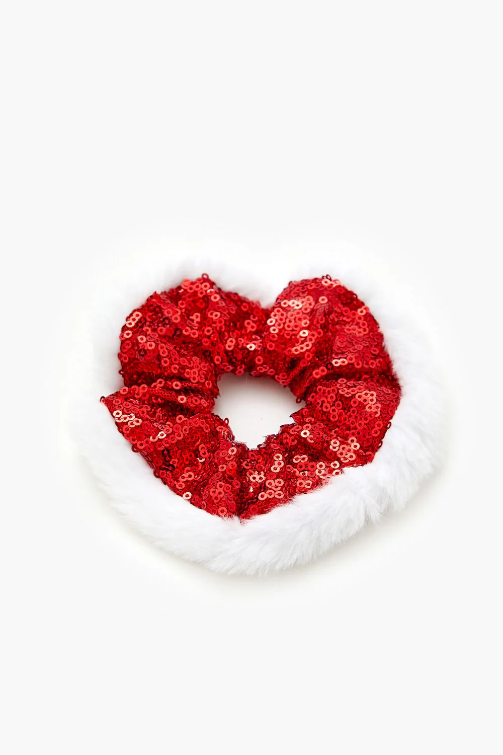 Faux Fur-Trim Sequin Scrunchie - Image 2