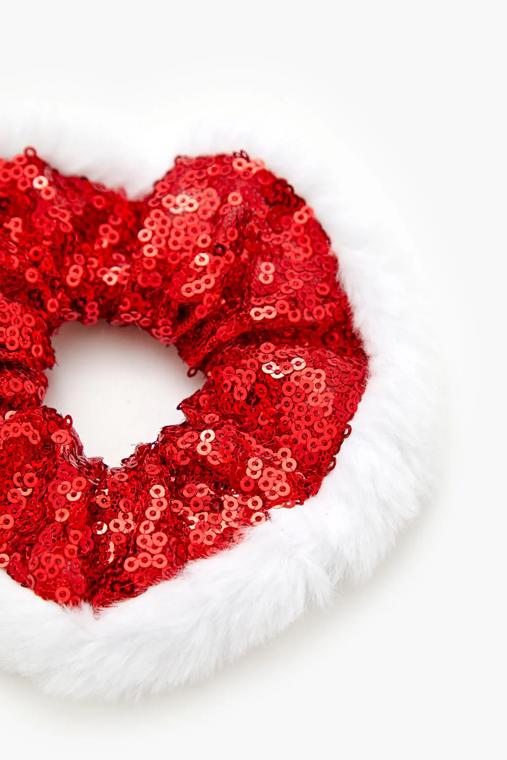 Faux Fur-Trim Sequin Scrunchie - Image 3