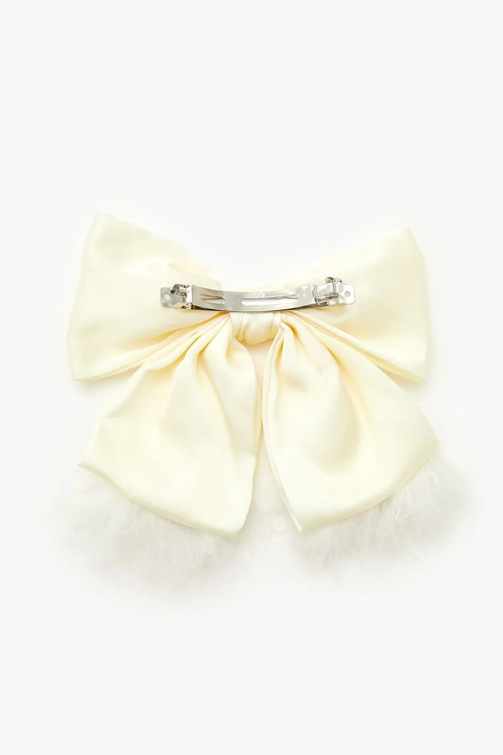 Faux Feather Bow Hair Barrette - Image 2