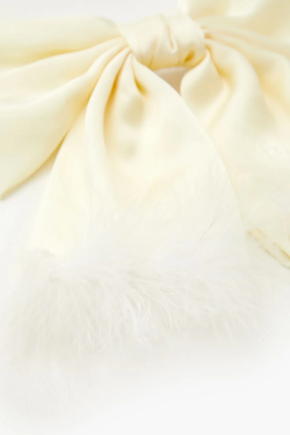 Faux Feather Bow Hair Barrette - Image 3
