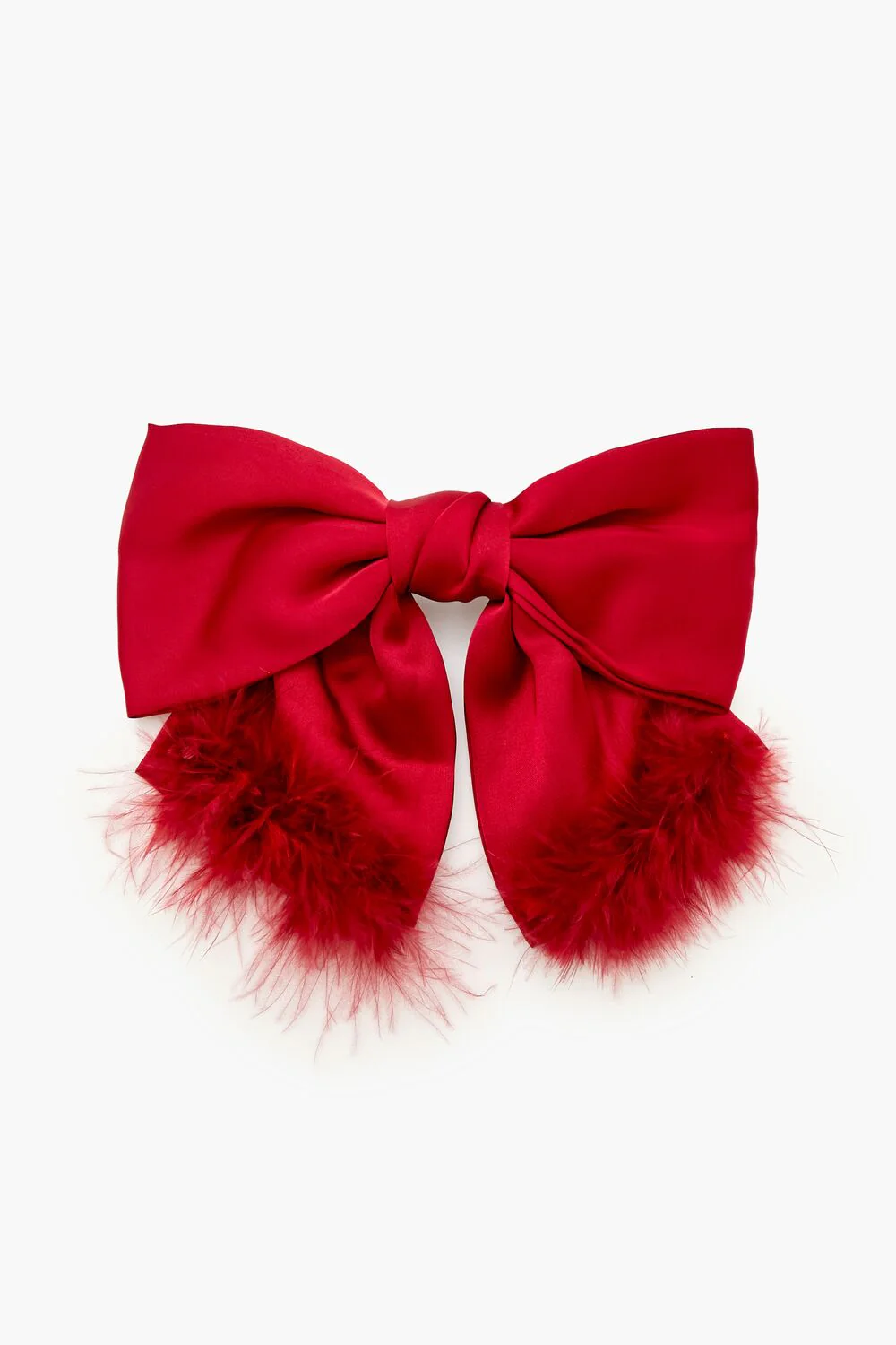 Faux Feather Bow Hair Barrette - Image 5