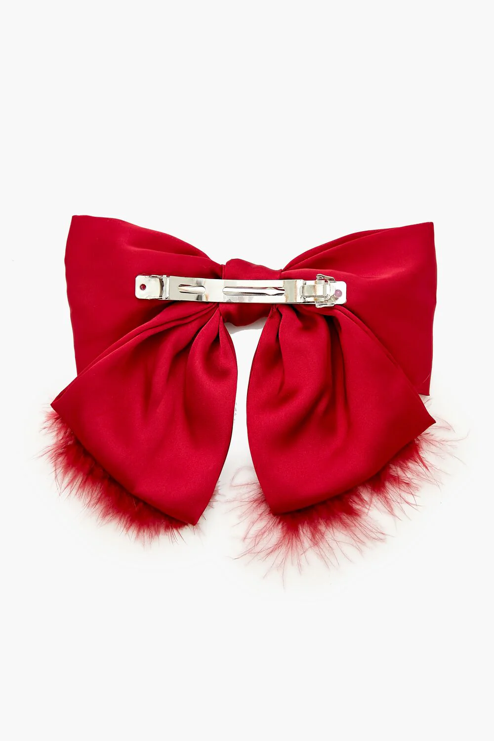 Faux Feather Bow Hair Barrette - Image 6