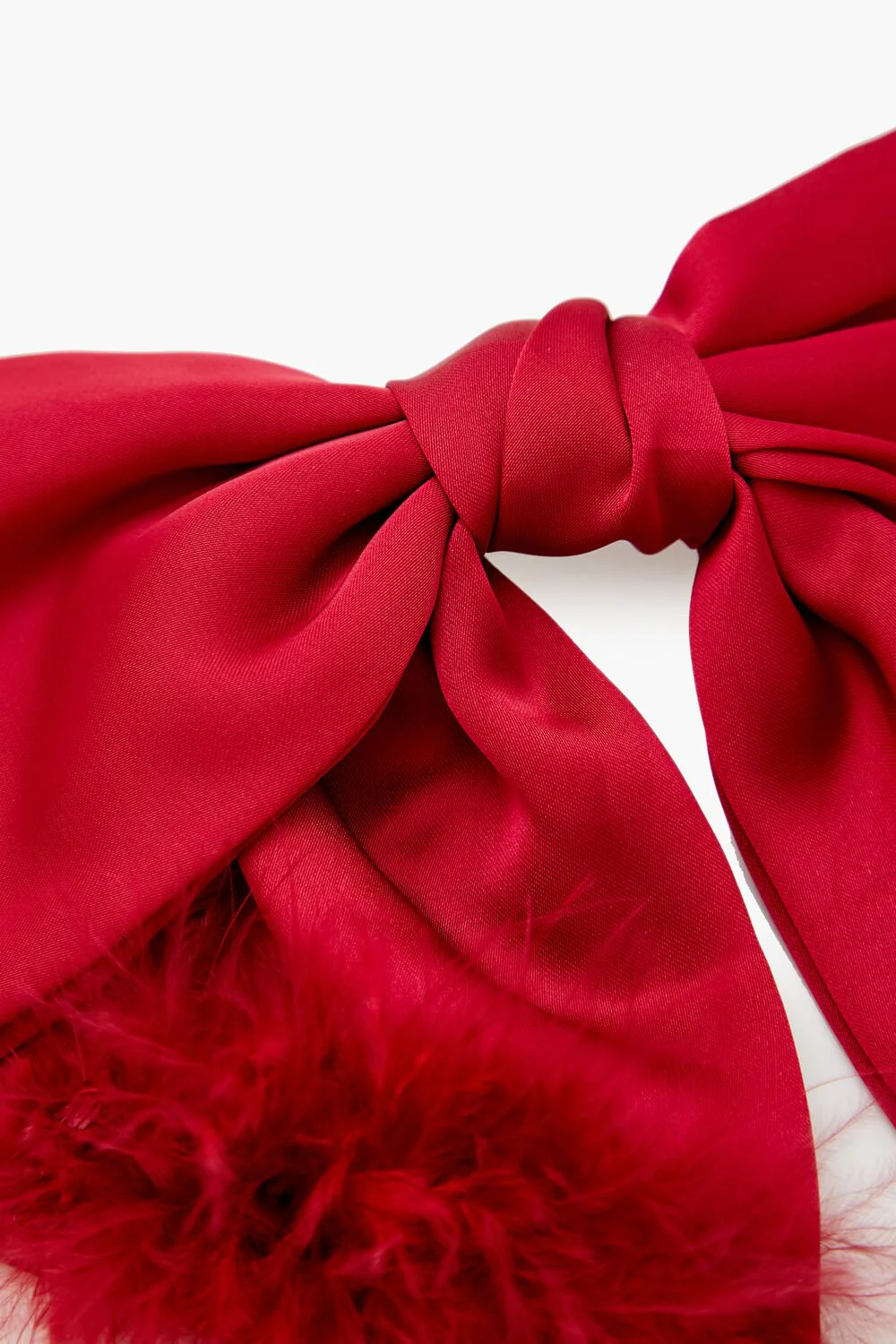 Faux Feather Bow Hair Barrette - Image 7