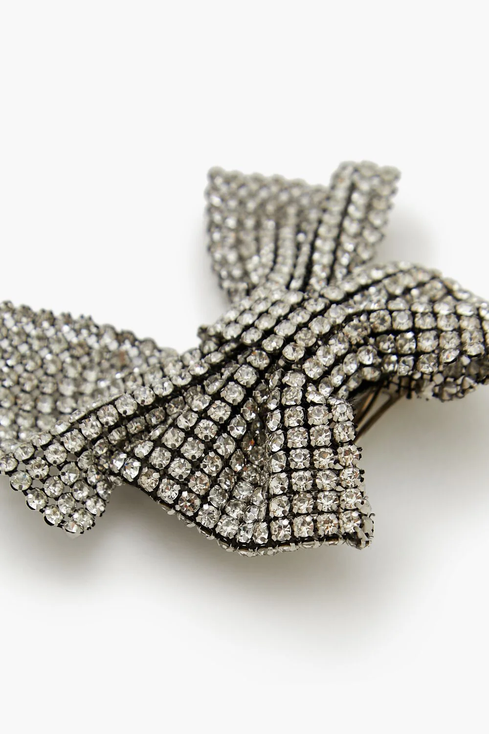 Rhinestone Chain Bow Hair Barrette - Image 3